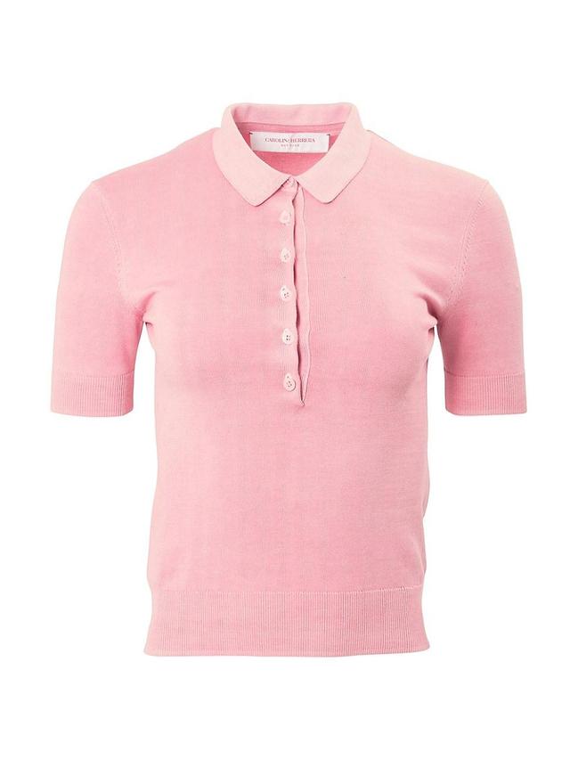 Womens Cabana Knit Silk & Cotton Polo Shirt Product Image