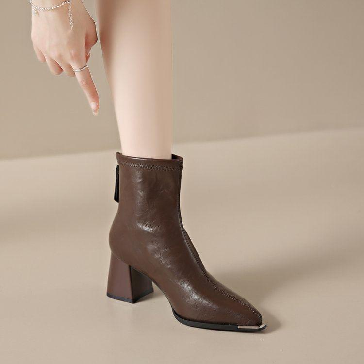 Pointed Toe Block Heel Short Boots product image