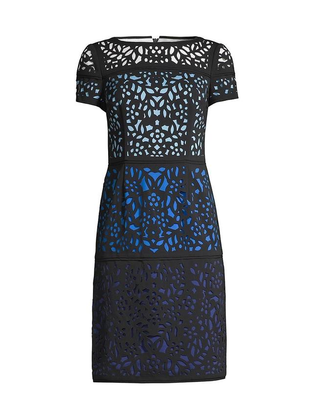 Womens Ombre Laser-Cut Lace Dress Product Image