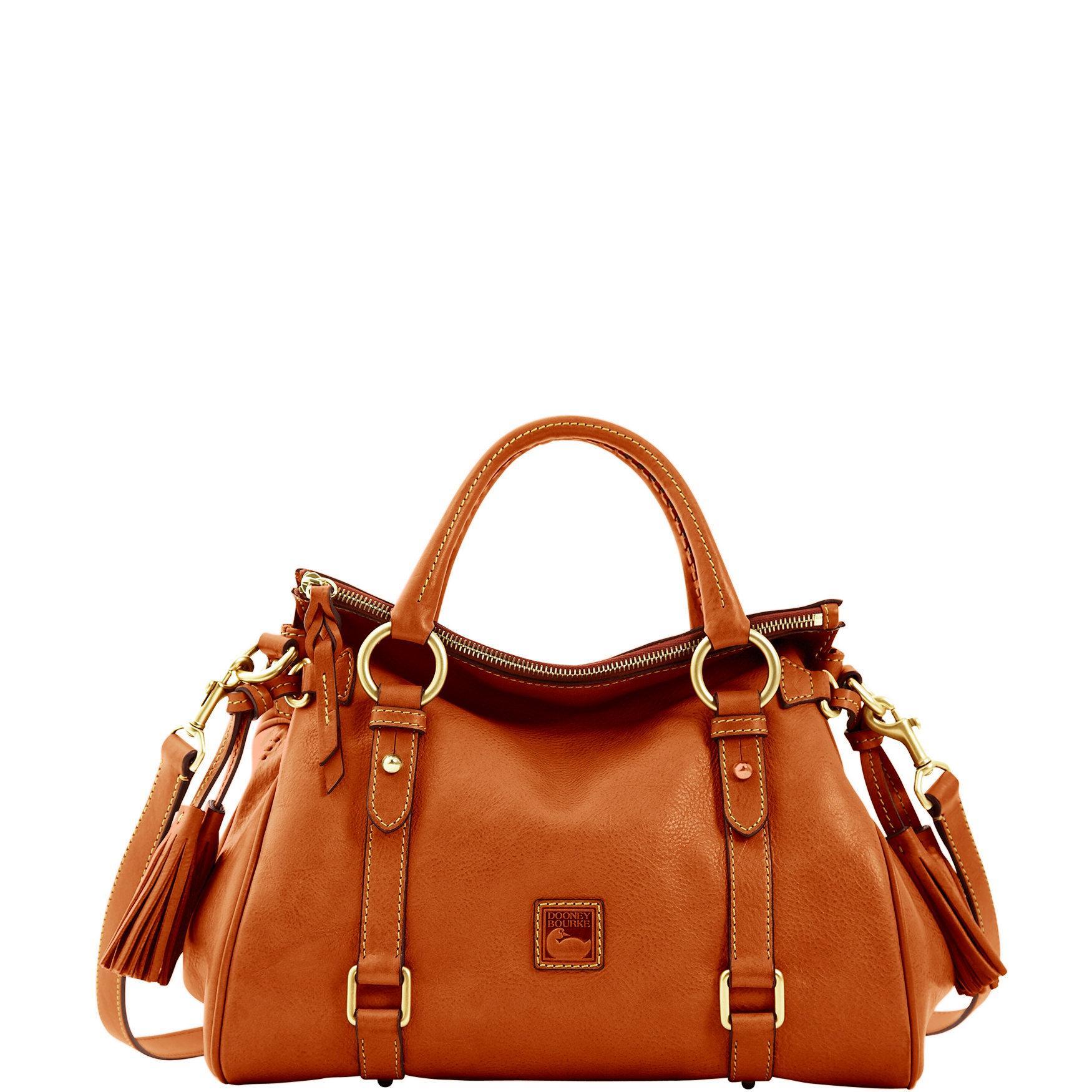 Dooney & Bourke Womens Florentine Leather Satchel Bag in Natural Product Image