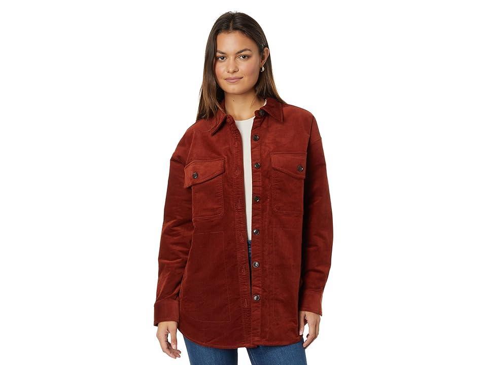 Madewell Corduroy Twill Oversized Shirt-Jacket (Stained Mahogany) Women's Clothing Product Image