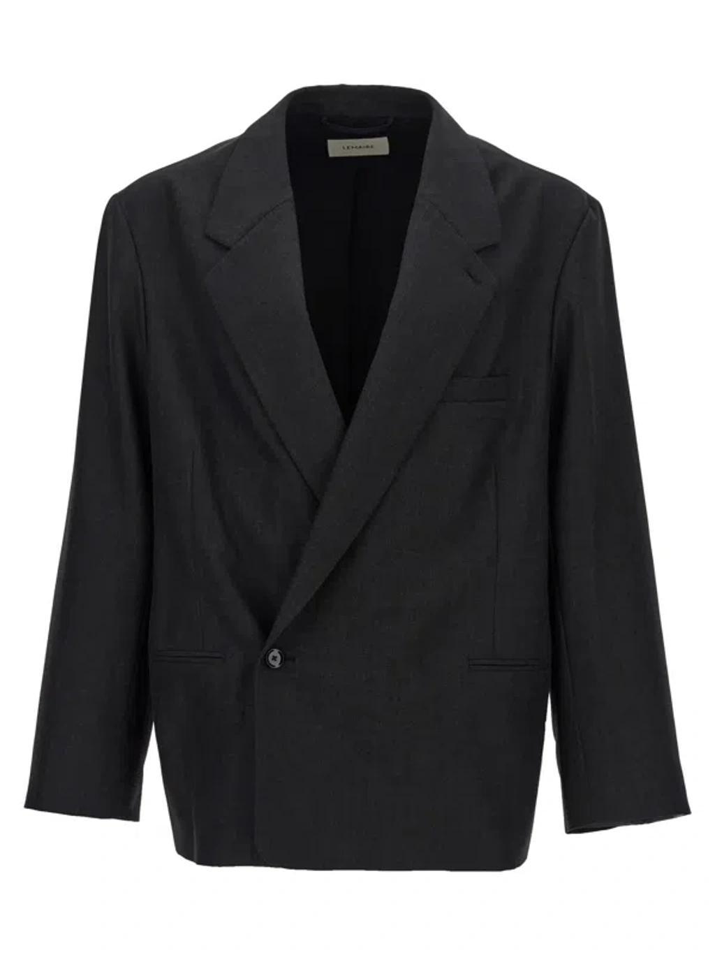 Double-breasted Blazer In Black Product Image