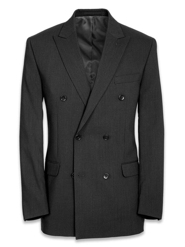 Classic Fit Essential Wool Double Breasted Peak Lapel Suit Jacket Product Image