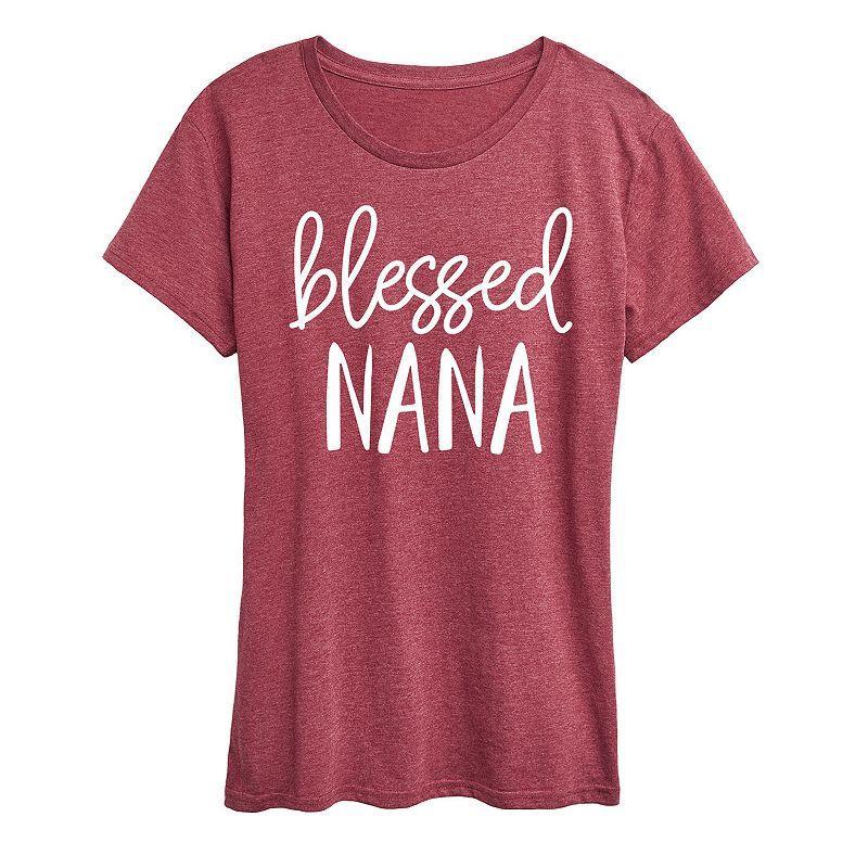 Womens Blessed Nana Graphic Tee Dark Grey Product Image