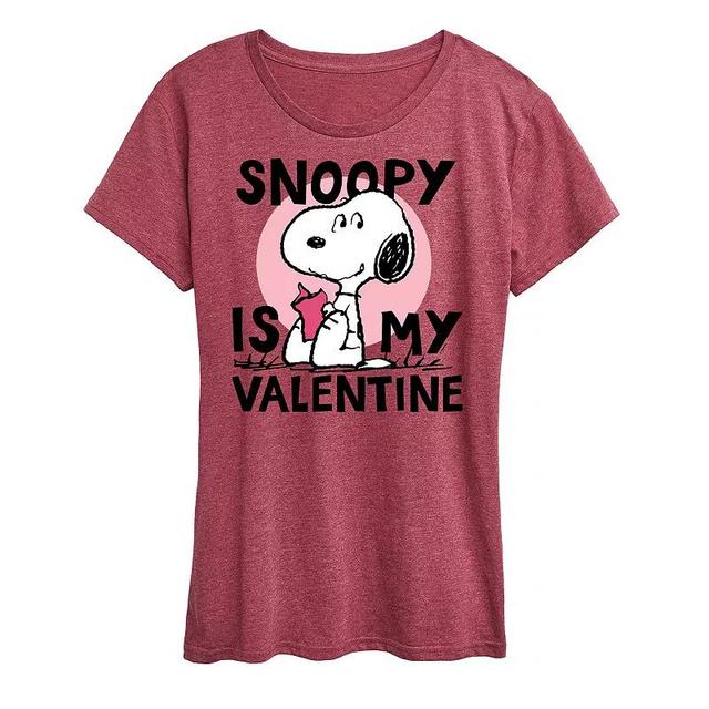 Womens Peanuts Snoopy Is My Valentine Graphic Tee Product Image