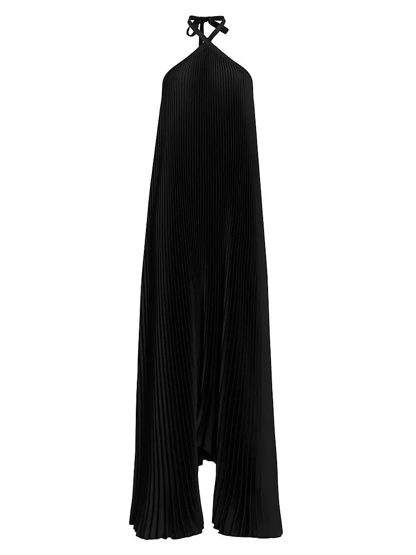 Pleated Halter Gown Product Image