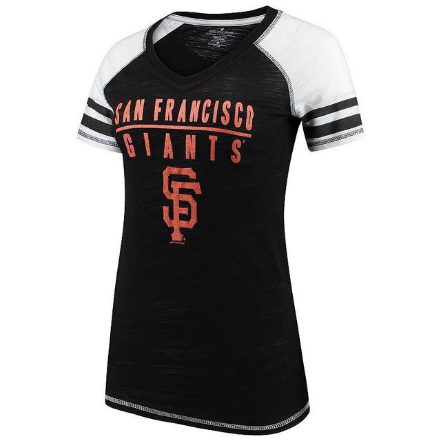 Womens Soft as a Grape San Francisco Giants Color Block V-Neck T-Shirt Product Image