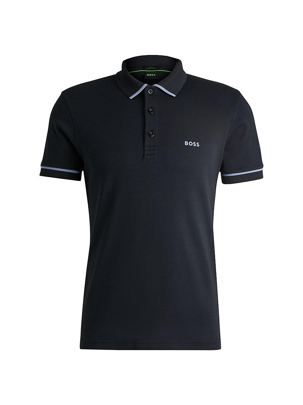 Mens Interlock-Cotton Slim-Fit Polo Shirt Product Image