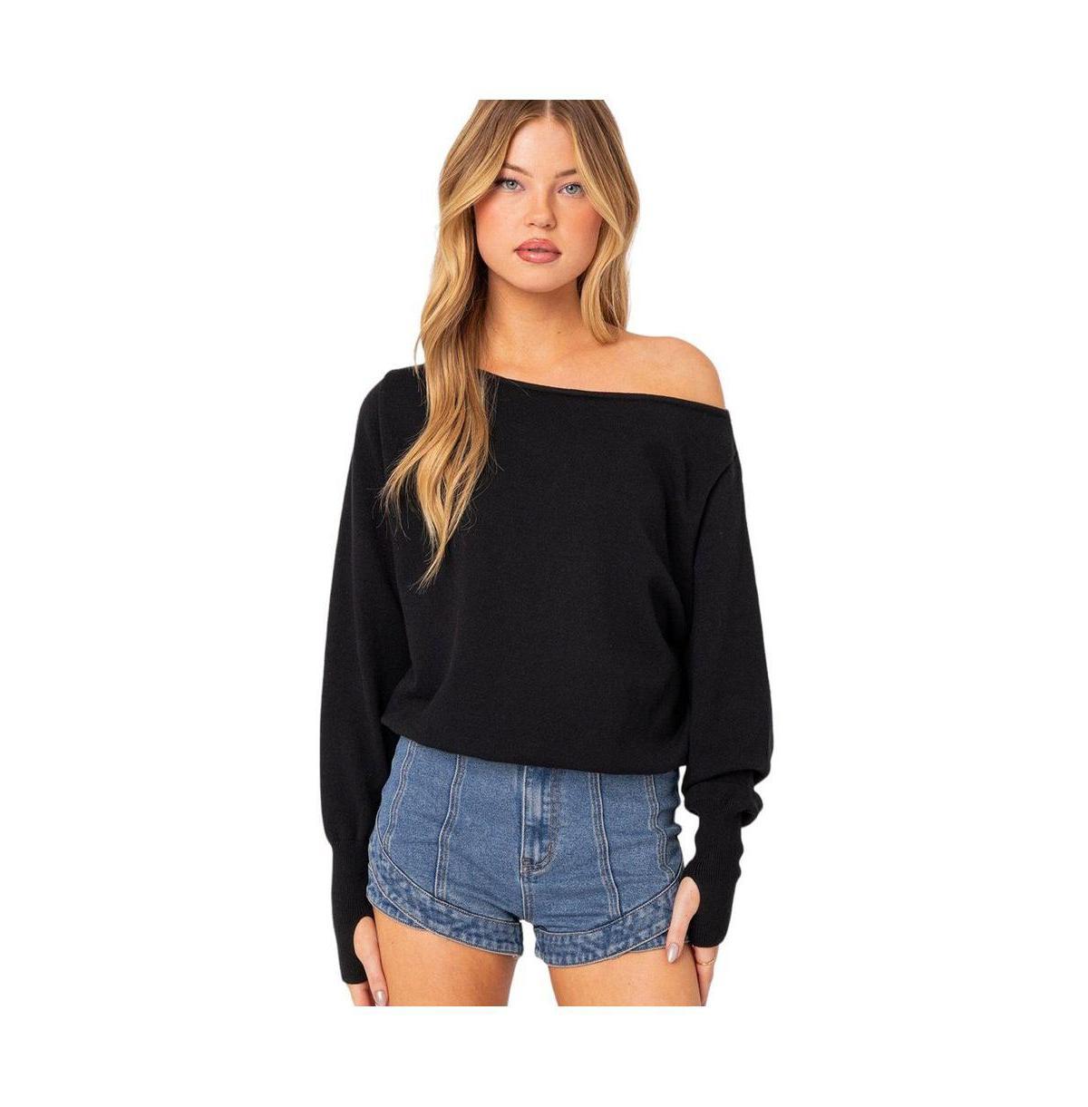 Edikted Womens Off Shoulder Oversized Sweater Product Image