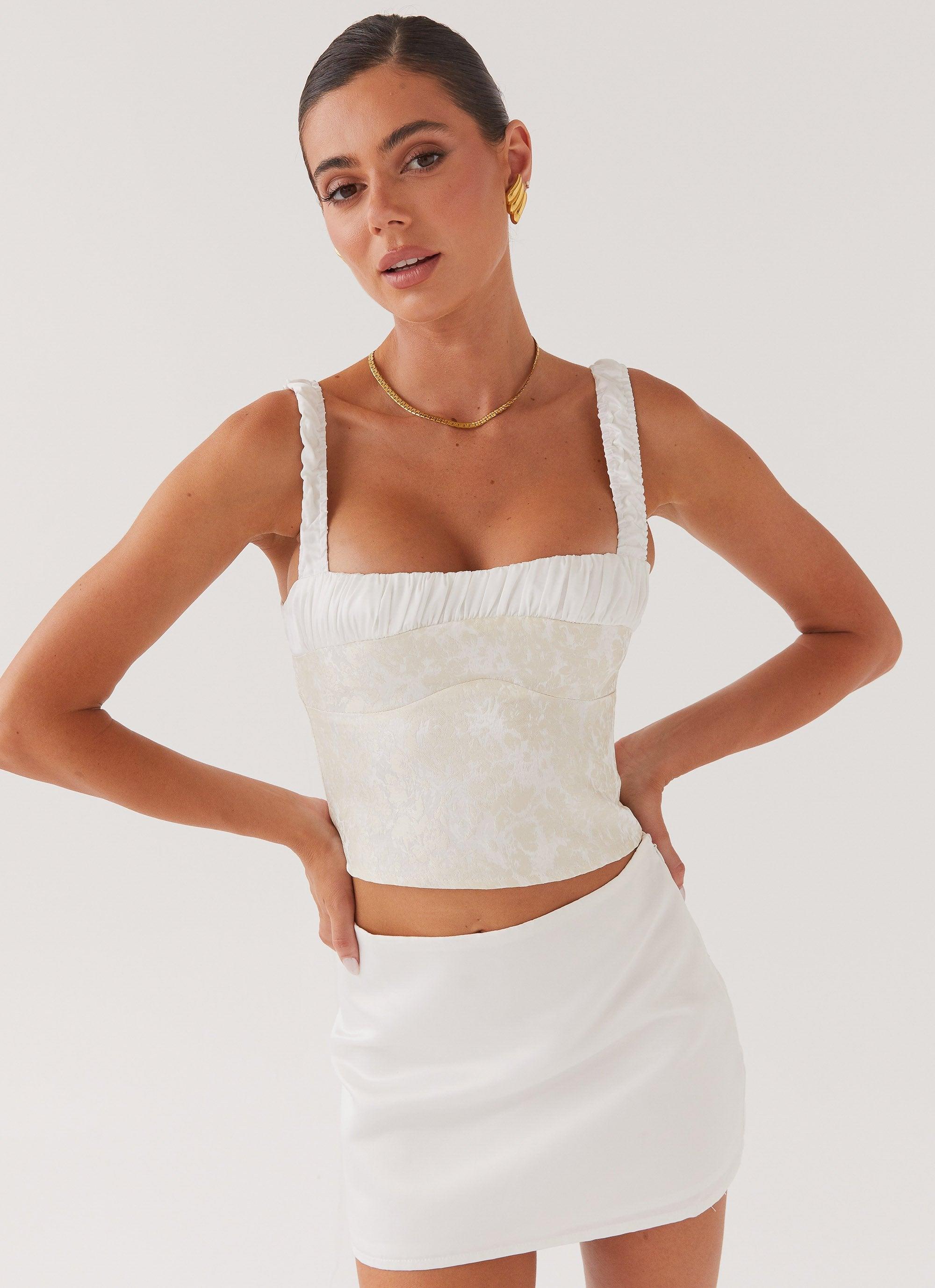 Ryder Bustier Top - Ivory Sky Product Image