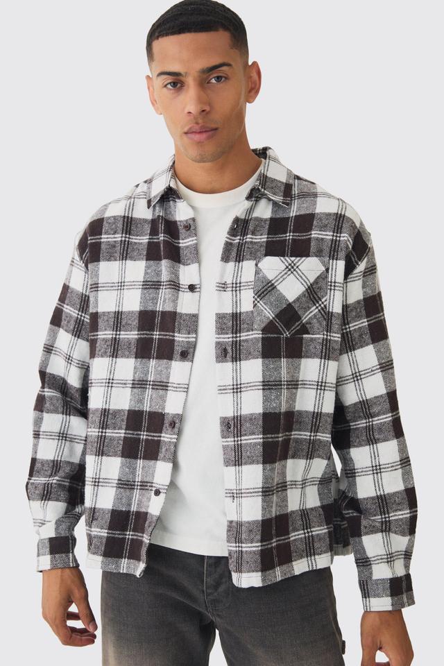 Oversized Flannel Long Sleeve Flannel Shirt | boohooMAN USA Product Image