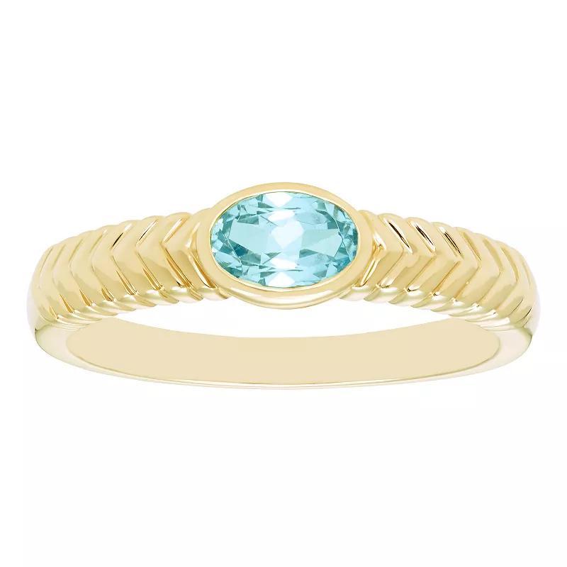 Boston Bay Diamonds 14k Gold Over Silver Gemstone Ring, Womens Gen Blue Topaz Product Image