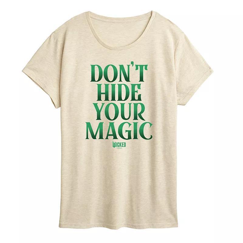 Womens Wicked Dont Hide Your Magic Graphic Tee Brown Product Image