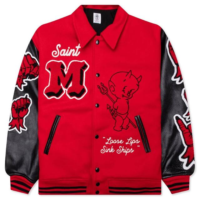 Saint Michael Devil Varsity Jacket - Red Male Product Image