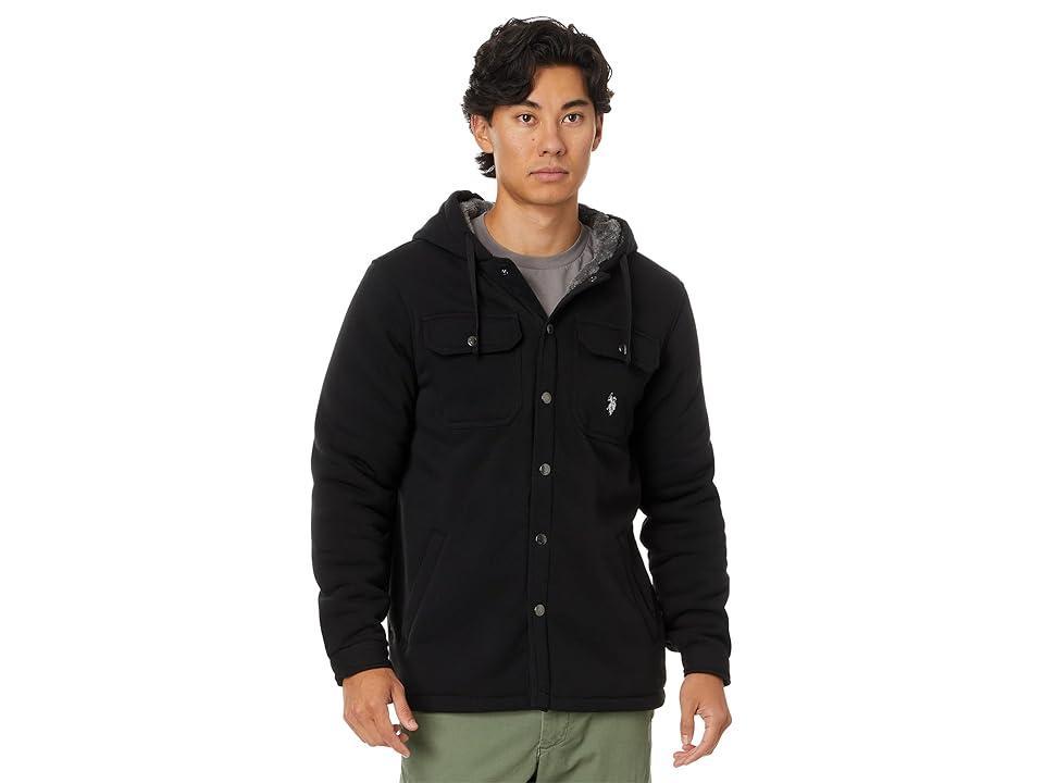 U.S. POLO ASSN. USPA Fleece Shirt Jacket Sherpa Hoodie Men's Coat Product Image