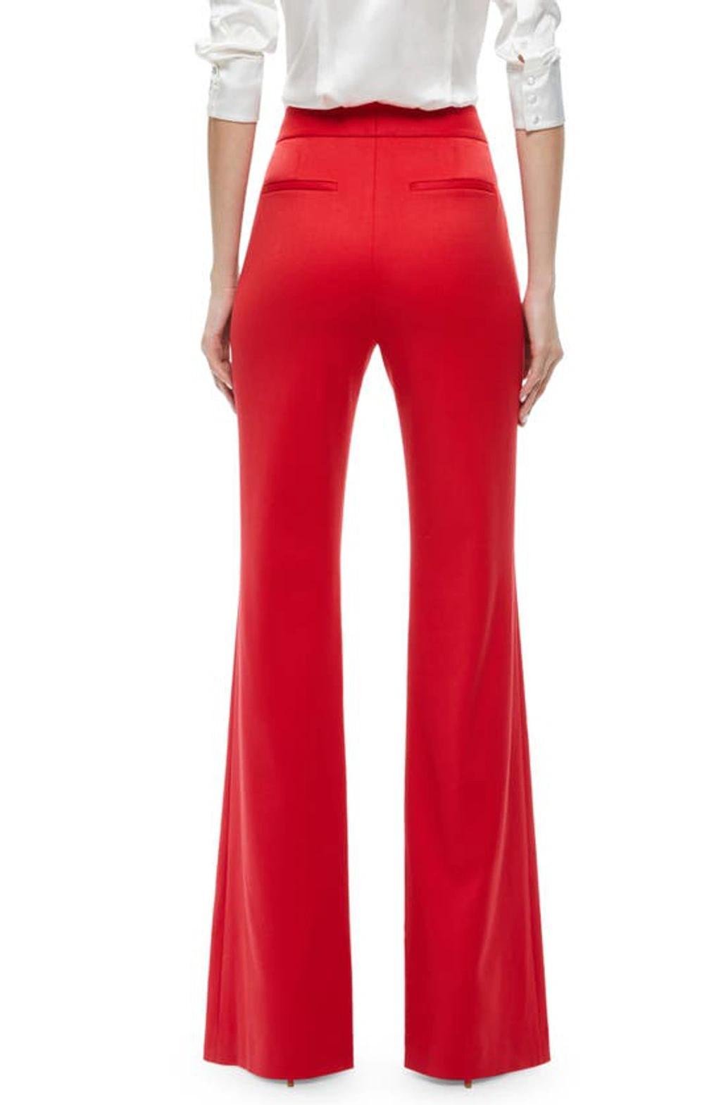 ALICE AND OLIVIA Deanna High-waisted Bootcut Trousers In Red Product Image