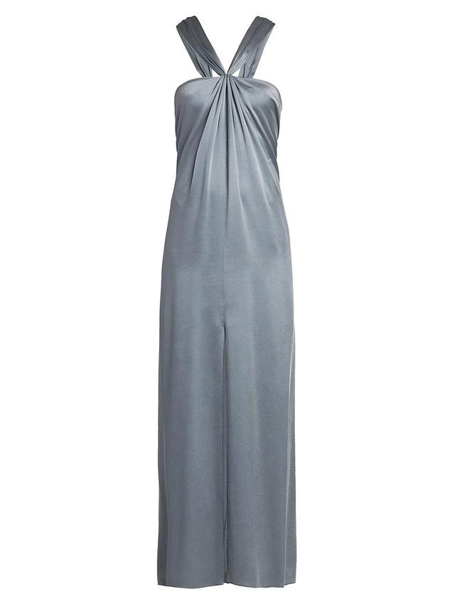 Womens Silk Halterneck Column Gown Product Image