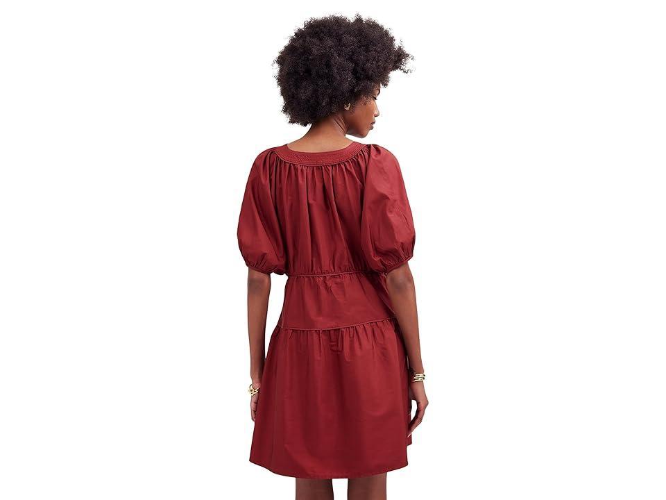 Madewell Elora Mini - Midweight Arvind Poplin (Claret) Women's Dress Product Image