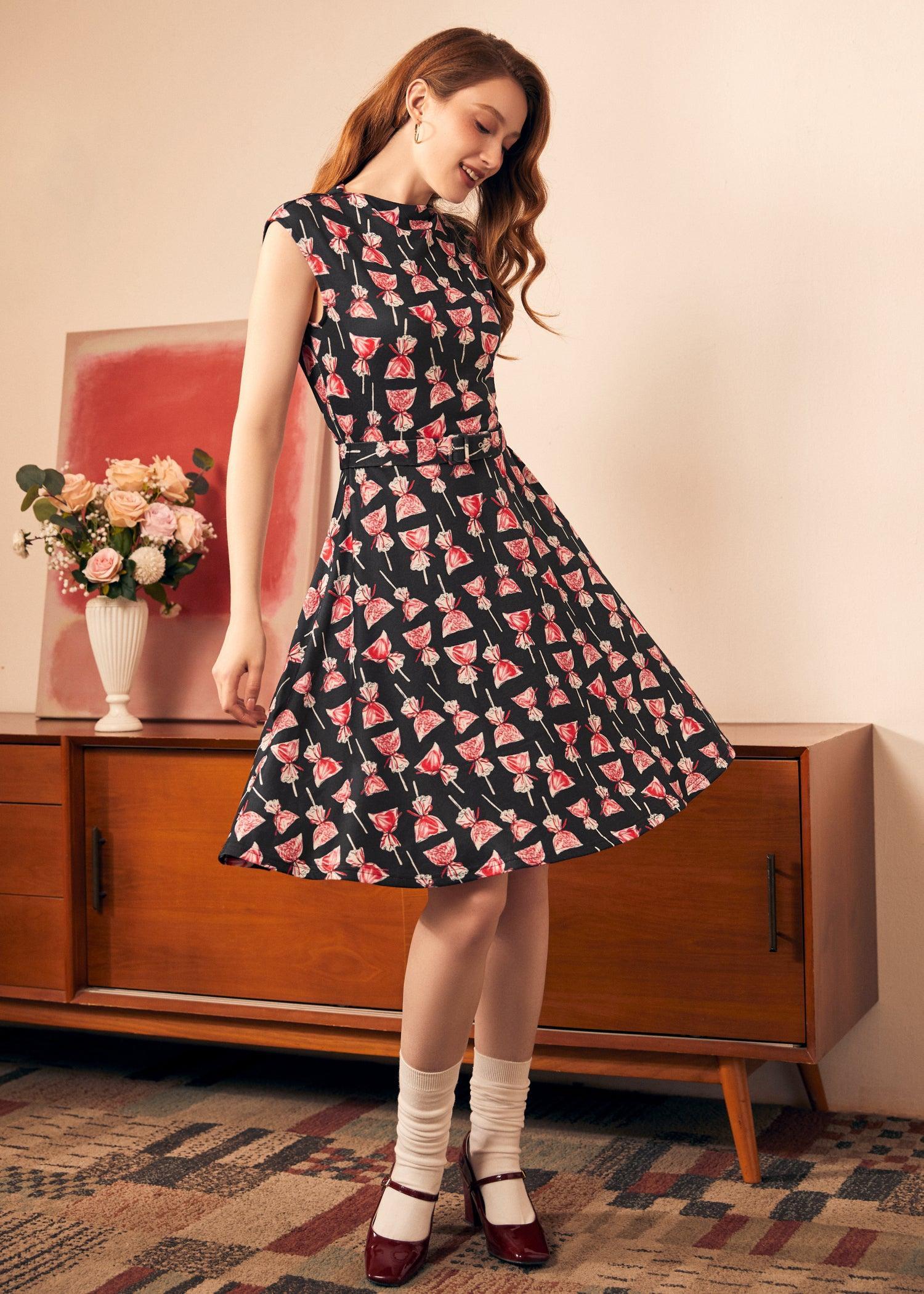 Eclipse Elegance Fit & Flare Dress Product Image