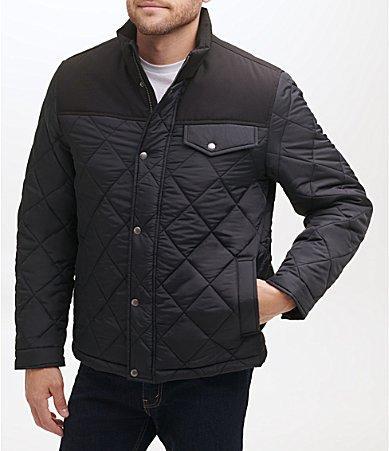 Cole Haan Tonal-Mixed-Media Sherpa Lined Quilted Jacket Product Image