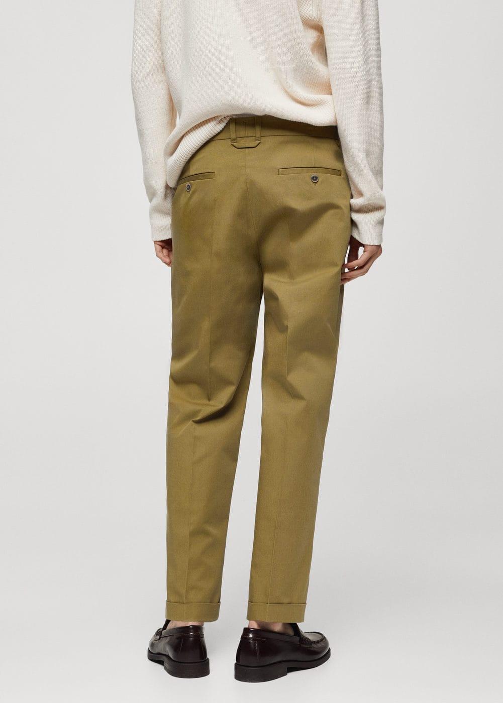 MANGO MAN - Straight-fit cotton pants olive greenMen Product Image