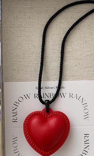 Heart Pendant Cord Necklace Product Image