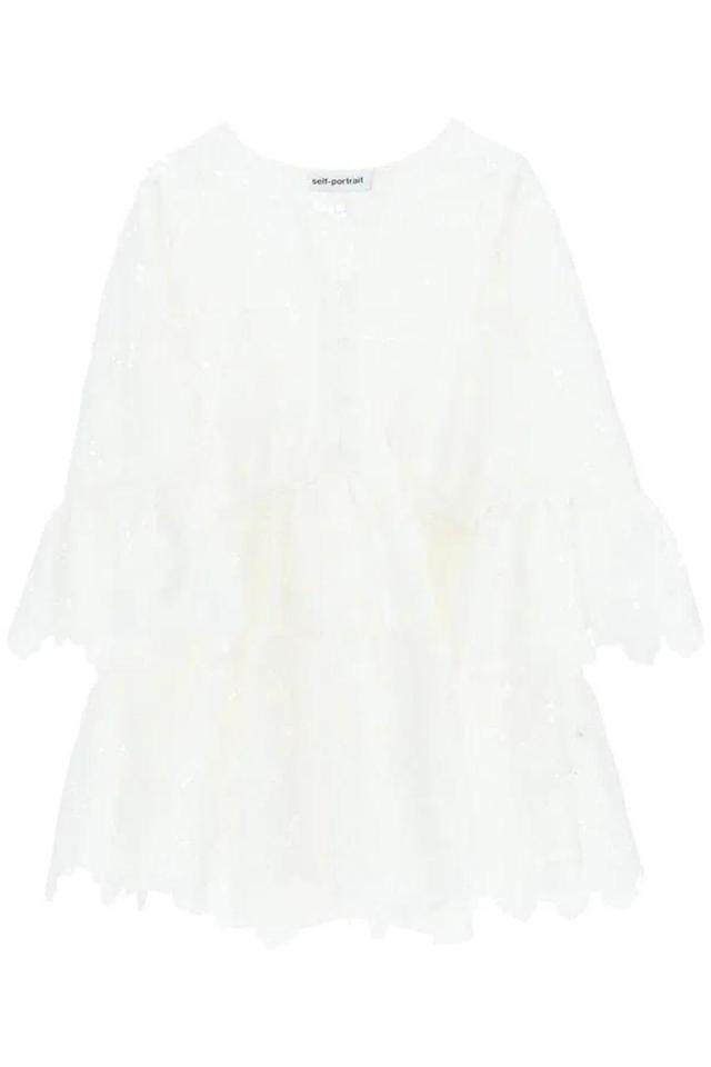 Lace Mini Dress In White Product Image