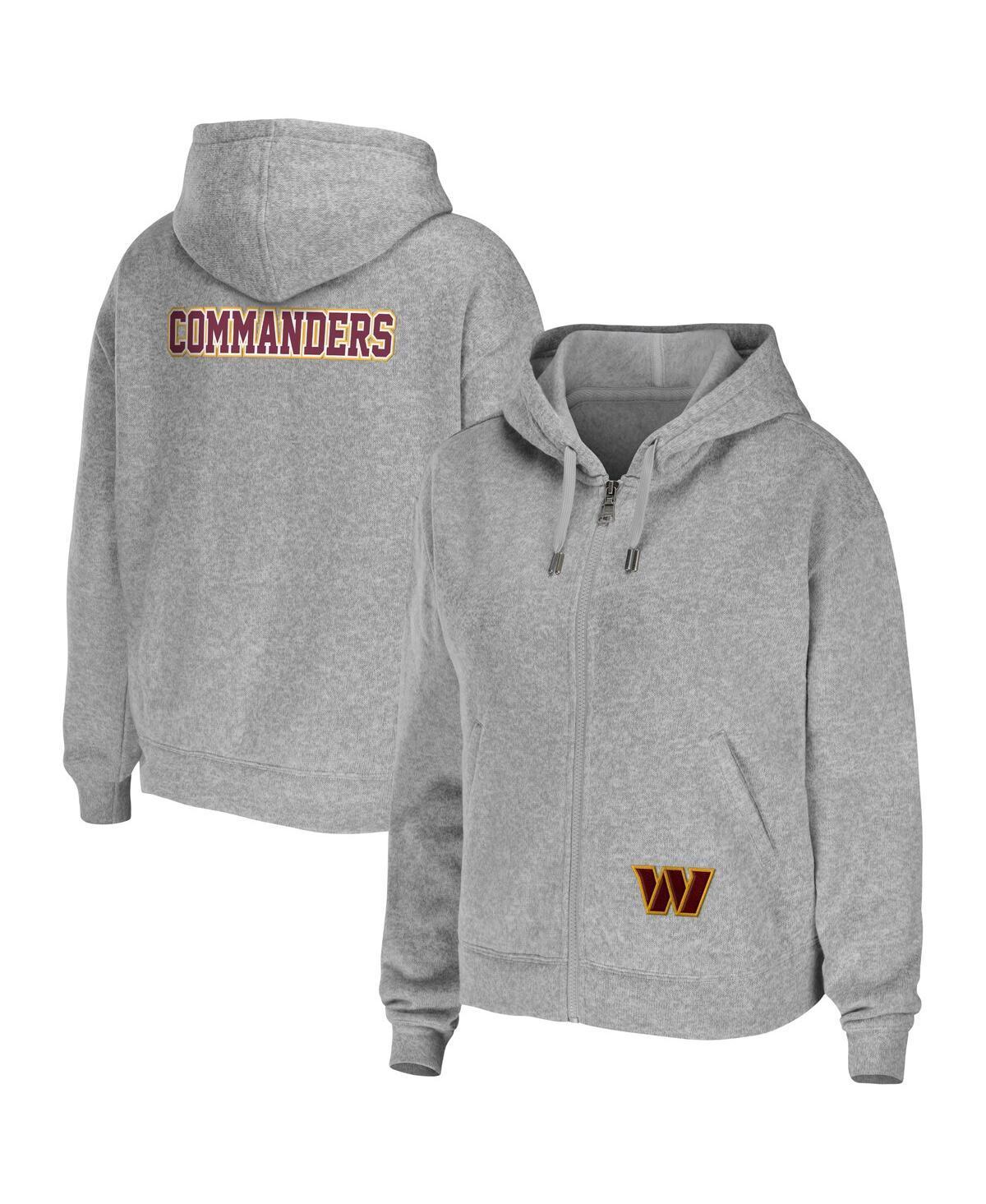 Womens WEAR by Erin Andrews Heather Gray Washington Commanders Plus Size Full-Zip Hoodie Product Image