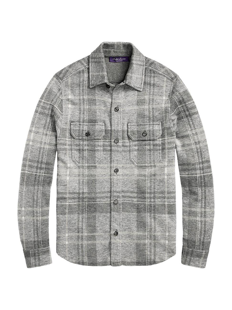 Mens Plaid Cashmere-Blend Overshirt Product Image