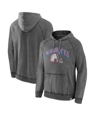 Mens Fanatics Gray Quebec Nordiques Heritage Broken Ice Washed Raglan Pullover Hoodie Product Image