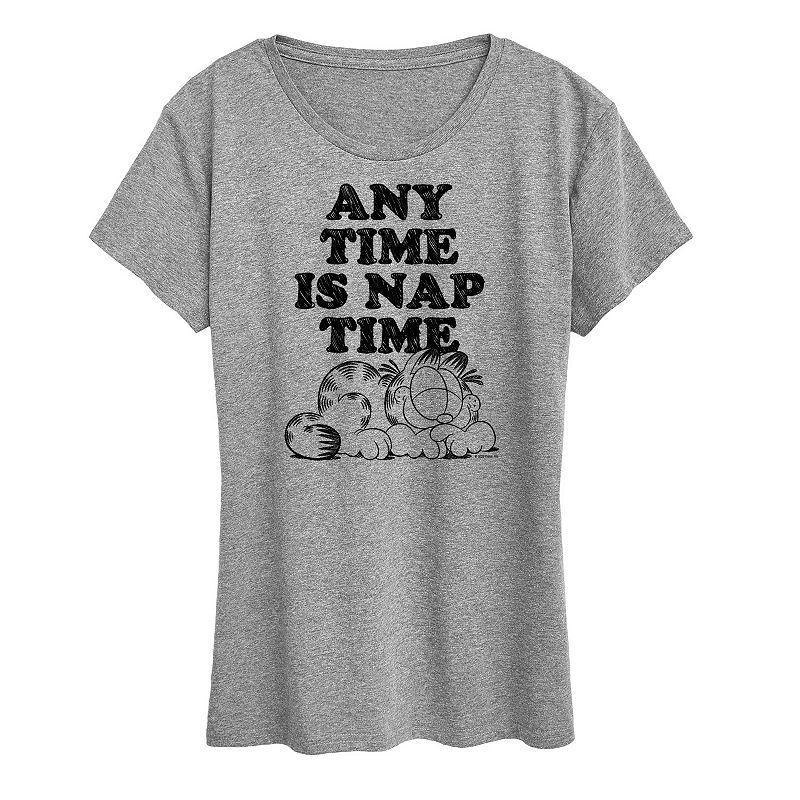 Womens Garfield Nap Sketch Graphic Tee, Girls Grey Gray Product Image