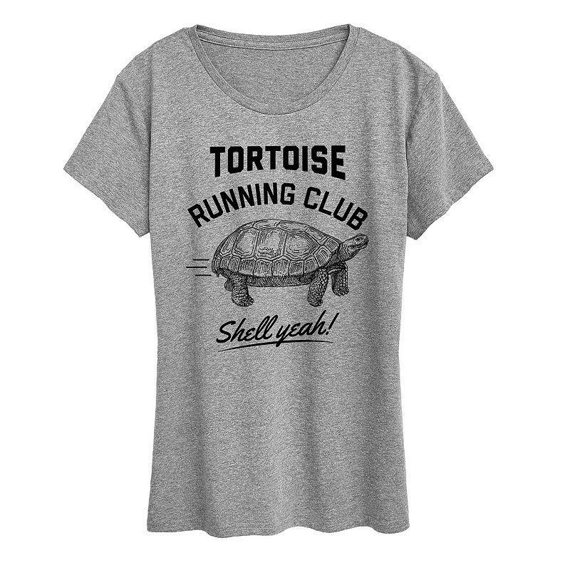 Womens Tortoise Running Club Graphic Tee Grey Gray Product Image