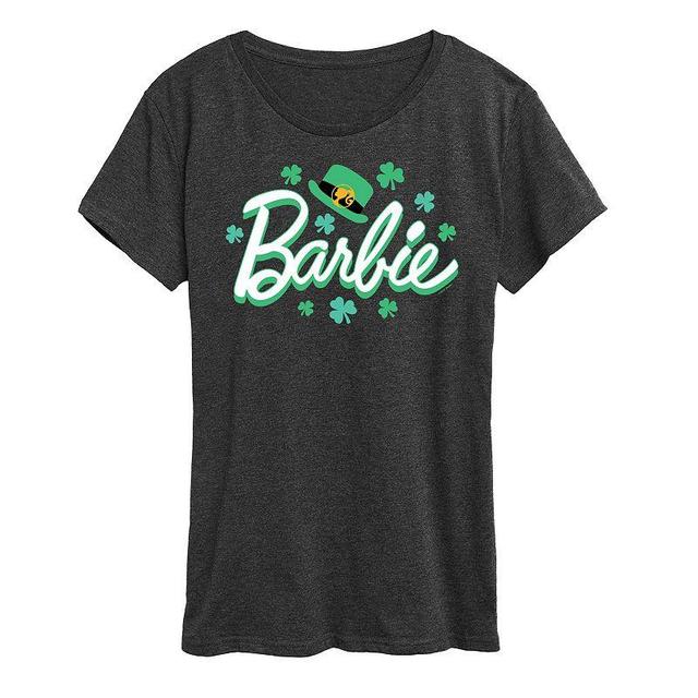 Womens Barbie St. Patricks Logo Graphic Tee Grey Green Product Image