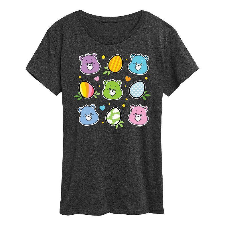 Womens Care Bears Easter Grid Graphic Tee Grey Royal Blue Product Image