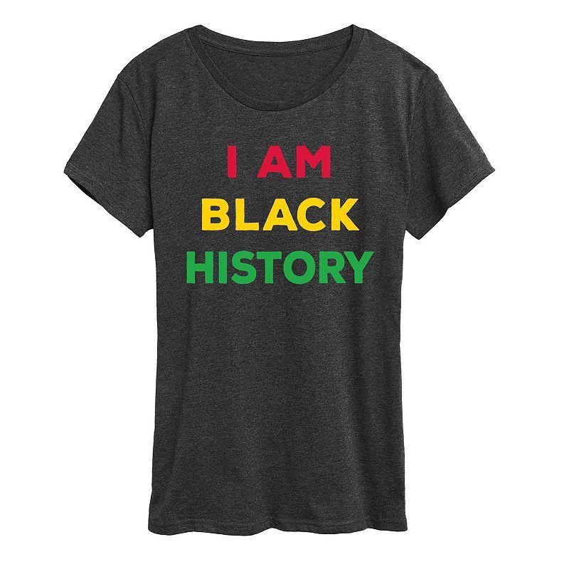 Plus I Am Black History Graphic Tee, Womens Dark Grey Product Image