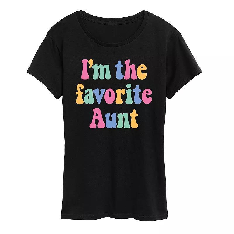 Womens Im The Favorite Aunt Graphic Tee, Girls Blue Product Image