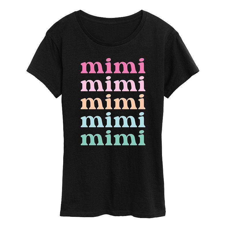 Womens Colorful Stacked Mimi Graphic Tee Blue Product Image