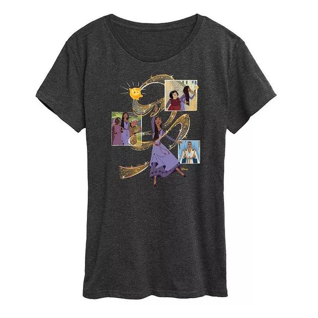 Disneys Wish Asha Womens Friends Graphic Tee, Girls Product Image