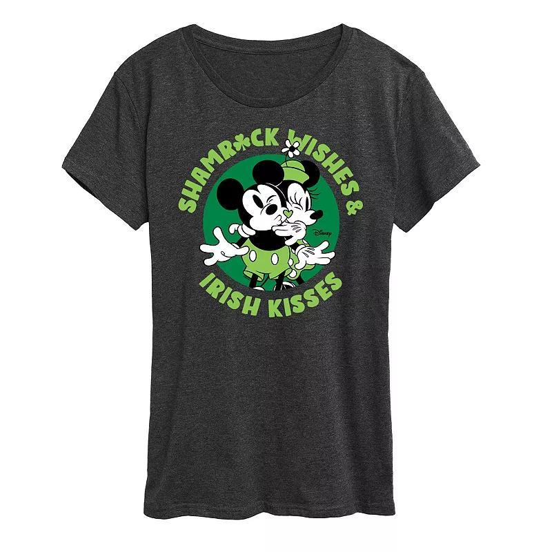 Disneys Mickey & Minnie Mouse Womens St. Patricks Kisses Graphic Tee Product Image