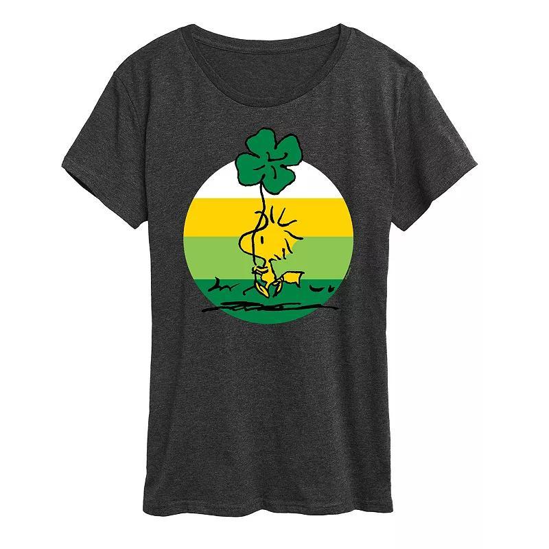 Womens Peanuts Woodstock Shamrock Graphic Tee Product Image