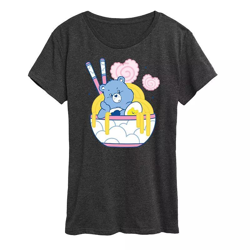 Womens Care Bears Grumpy Ramen Bowl Graphic Tee Heather Grey Product Image