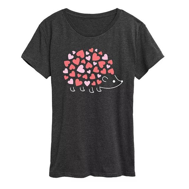 Womens Heart Hedgehog Graphic Tee Blue Product Image