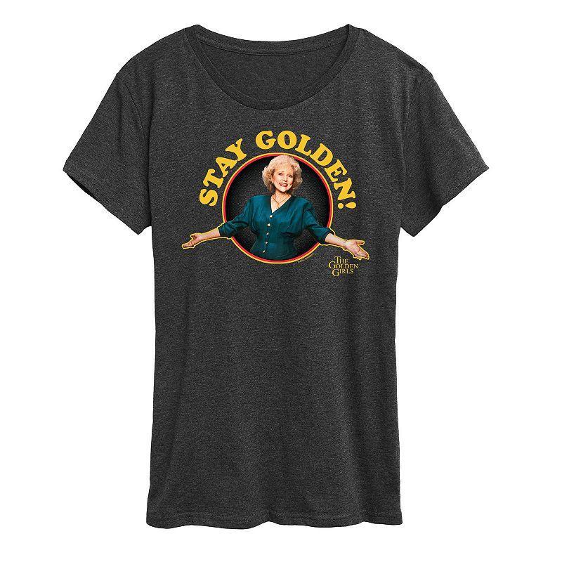 Womens Golden Girls Rose Stay Golden Graphic Tee Dark Grey Product Image