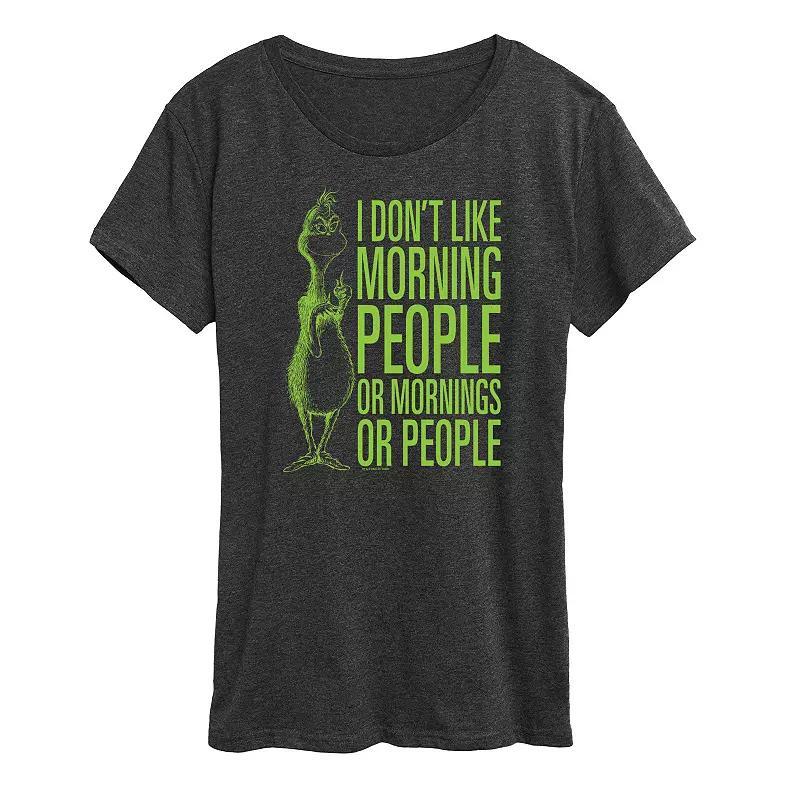 Womens Dr. Seuss The Grinch Morning People Graphic Tee, Girls Product Image