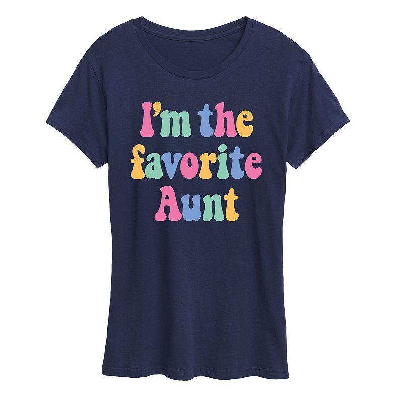 Womens Im The Favorite Aunt Graphic Tee, Girls Blue Product Image