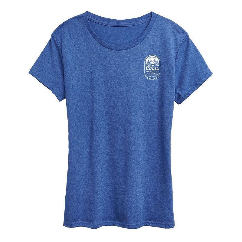 Womens Coors Banquet Mountains Graphic Tee Grey Royal Blue Product Image