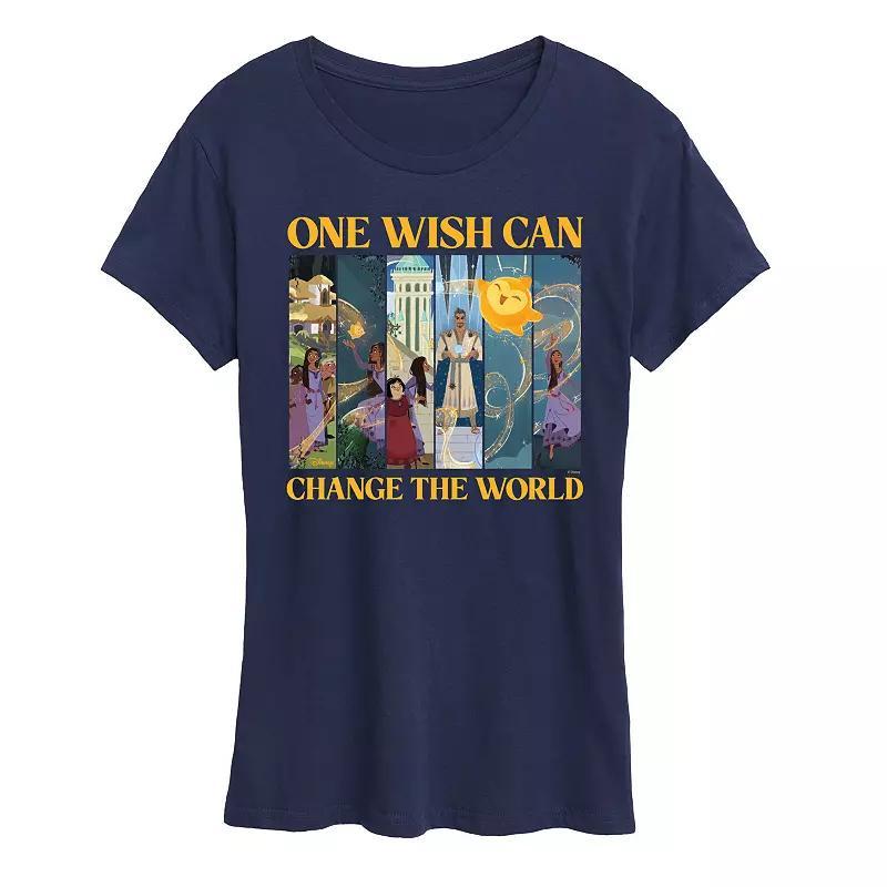 Disneys Wish Womens Change The World Graphic Tee, Girls Product Image