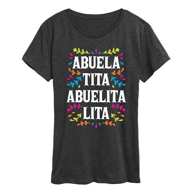 Womens Abuela Names Graphic Tee, Girls Product Image