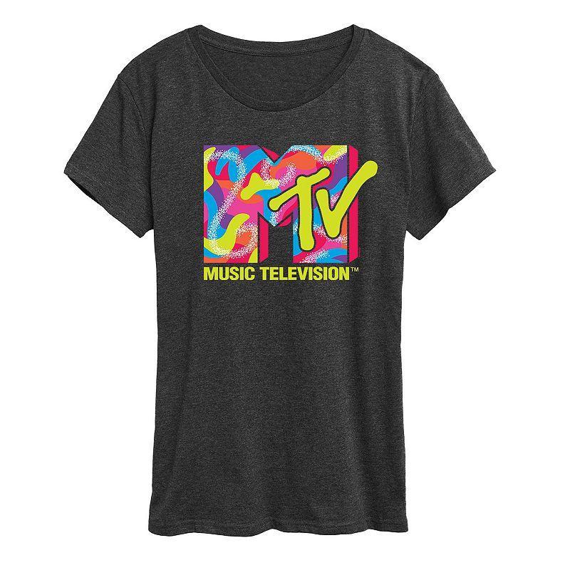 Womens MTV Logo Malibu Skate Graphic Tee Dark Grey Product Image