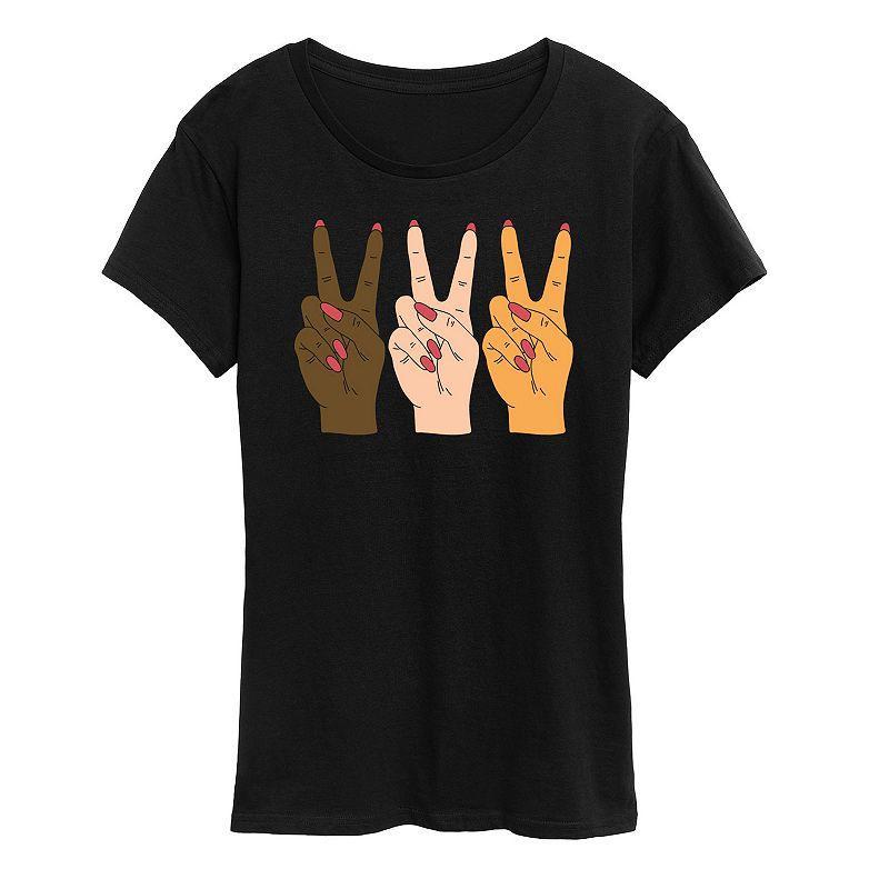 Womens Hands Peace Graphic Tee Product Image